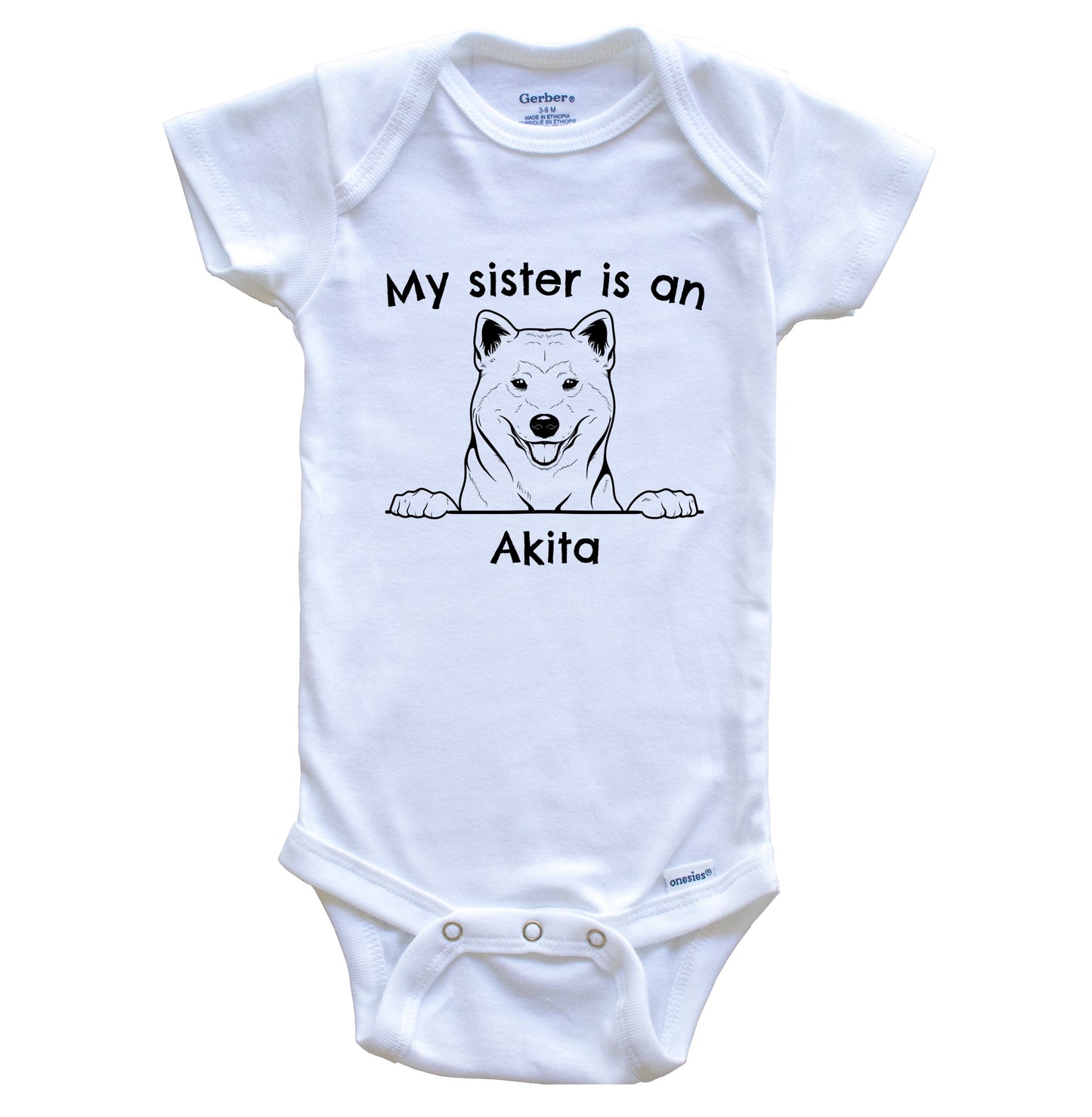 My Sister Is An Akita One Piece Baby Bodysuit
