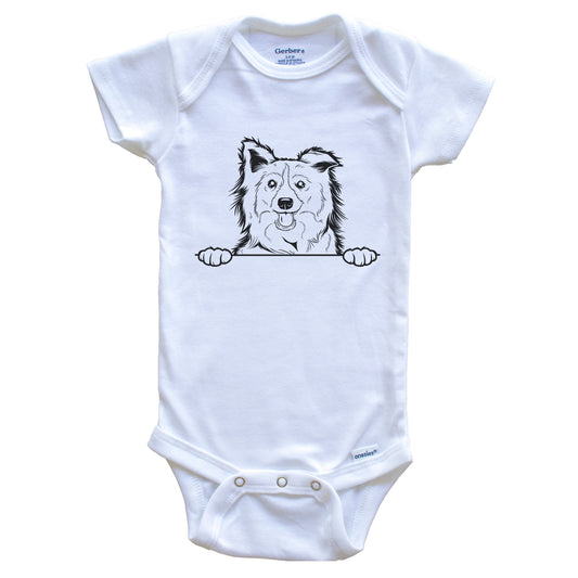 Border Collie Dog Breed Drawing Cute One Piece Baby Bodysuit