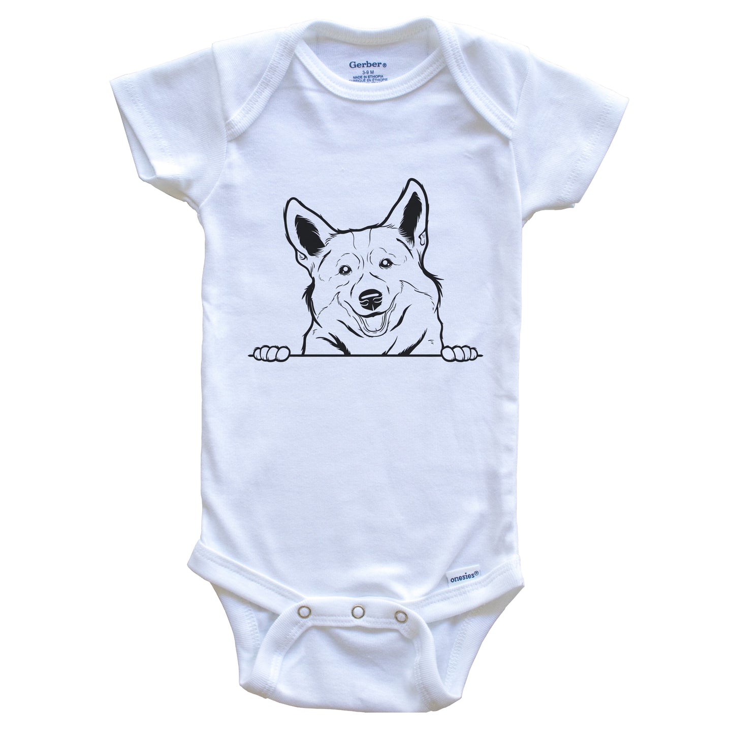 Corgi Dog Breed Drawing Cute One Piece Baby Bodysuit