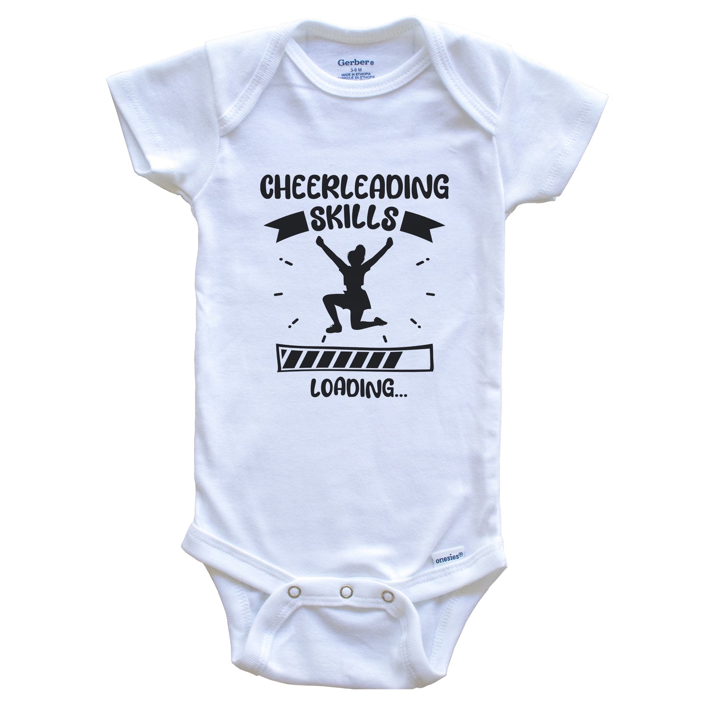Cheerleading Skills Loading Funny Cheerleading Baby Bodysuit