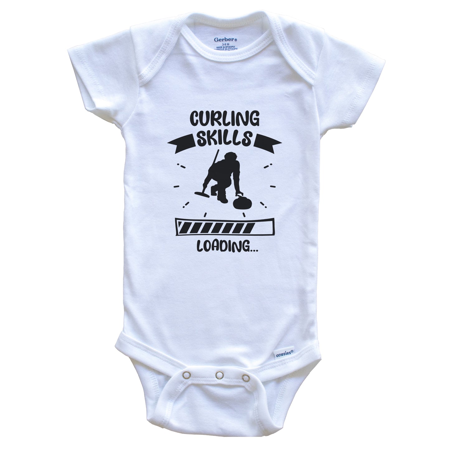Curling Skills Loading Funny Curling Baby Bodysuit