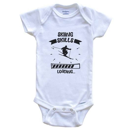 Skiing Skills Loading Funny Skiing Baby Bodysuit