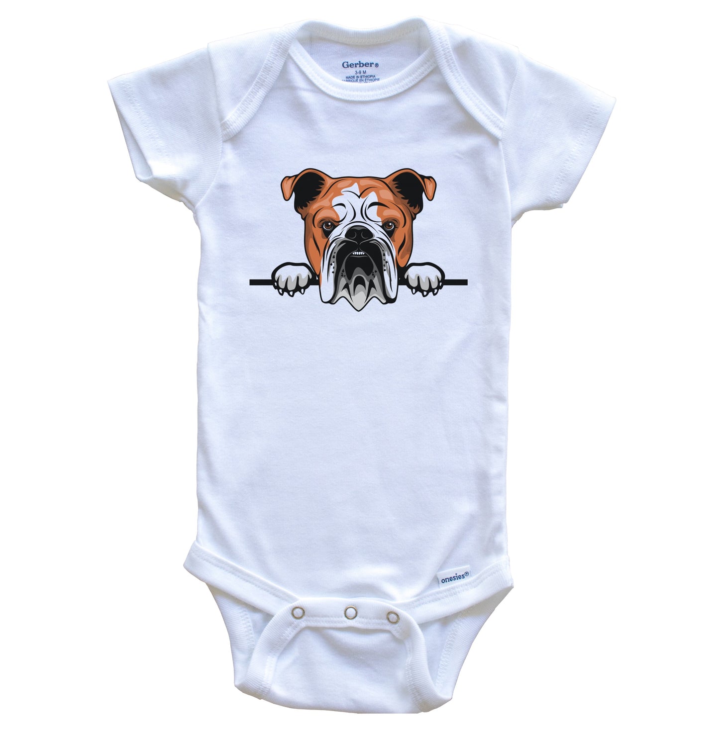 English Bulldog Dog Breed Cute One Piece Baby Bodysuit