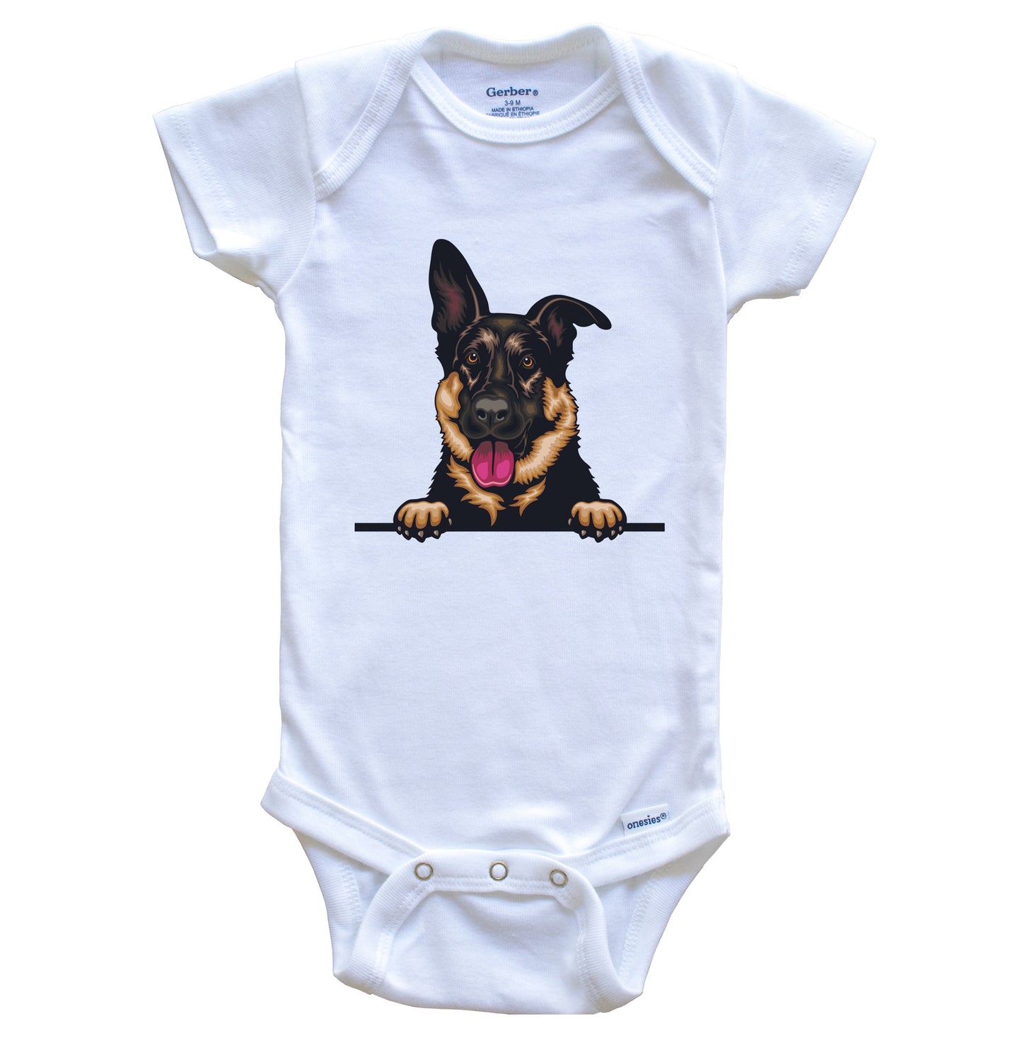 German Shepherd Dog Breed Cute One Piece Baby Bodysuit v4