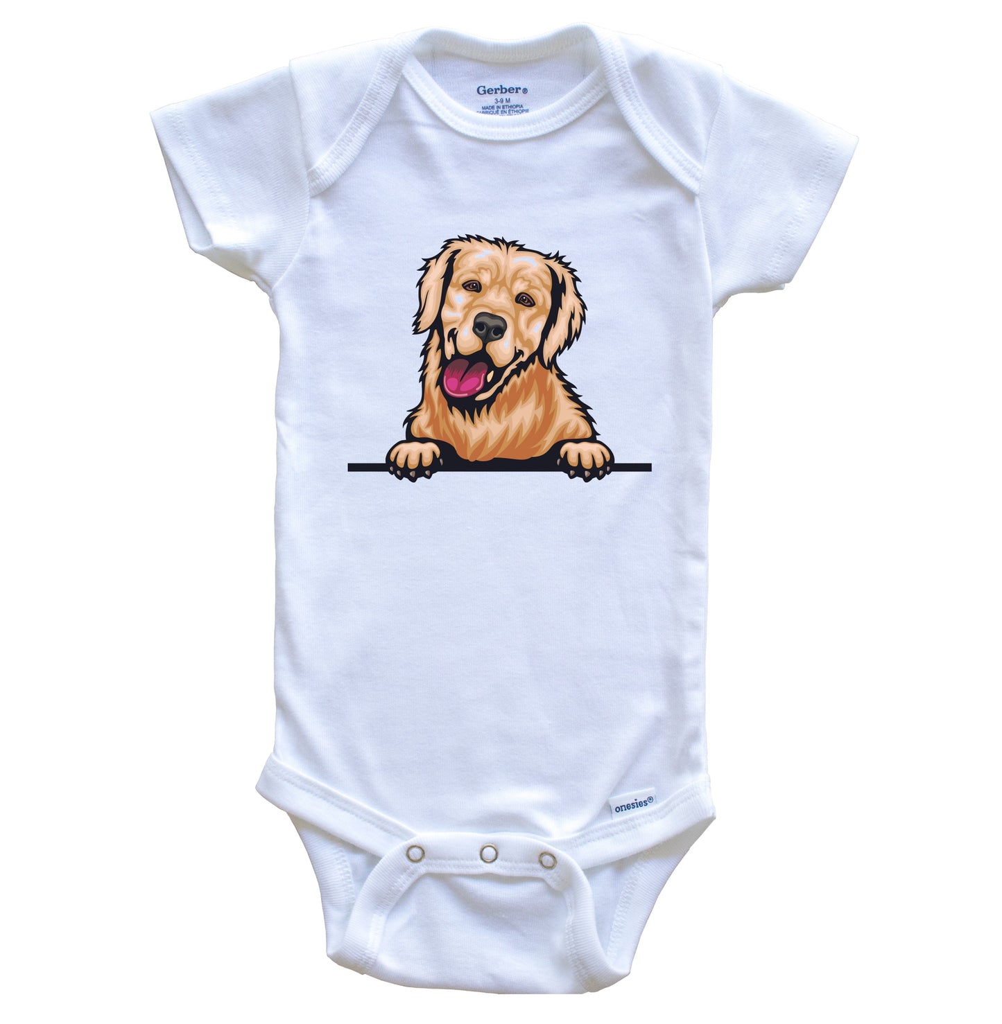 Golden Retriever Dog Breed Cute One Piece Baby Bodysuit v4