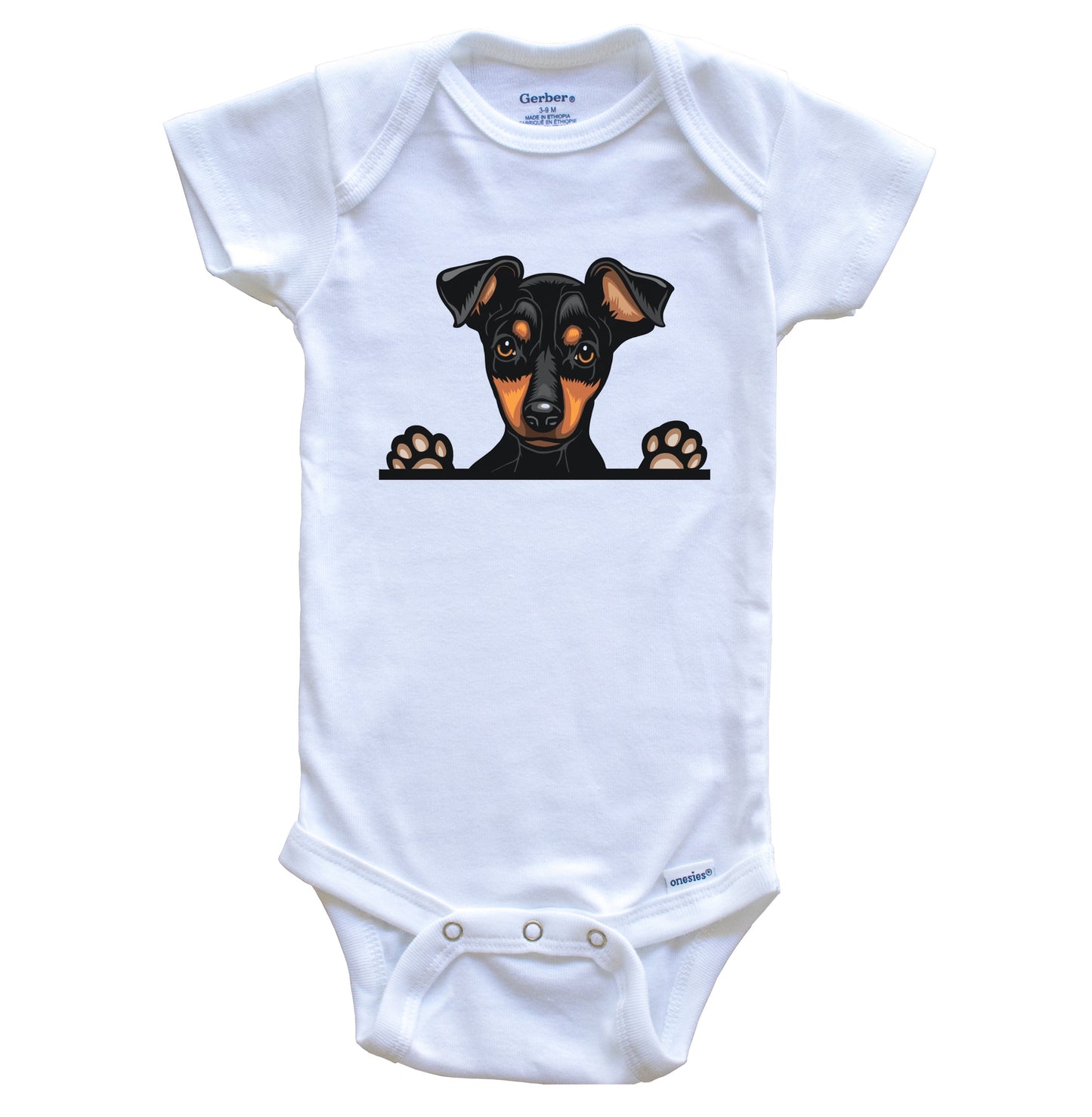 Miniature Pinscher Dog Breed Cute One Piece Baby Bodysuit v3