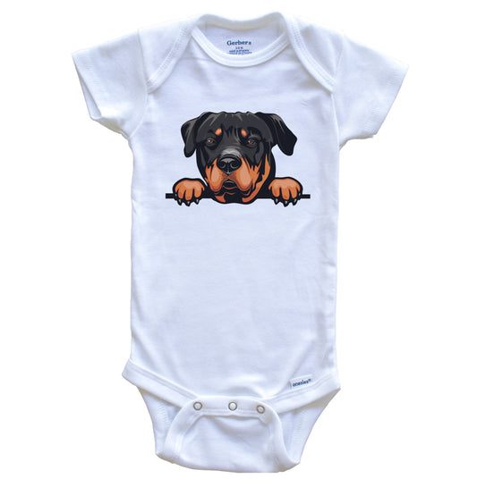 Rottweiler Dog Breed Cute One Piece Baby Bodysuit v2