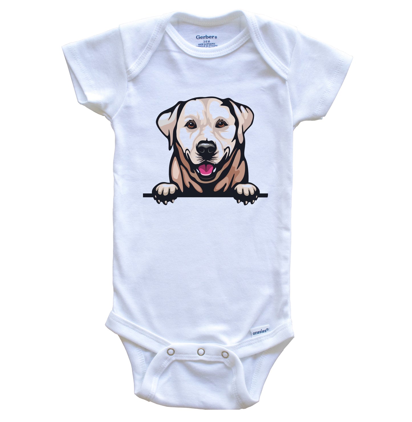 Yellow Lab Dog Breed Cute One Piece Baby Bodysuit v2