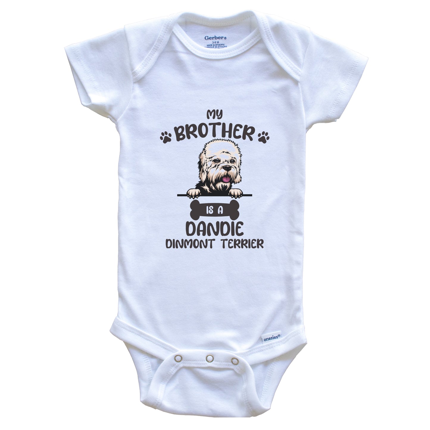 My Brother Is A Dandie Dinmont Terrier Cute Dog Breed Baby Bodysuit