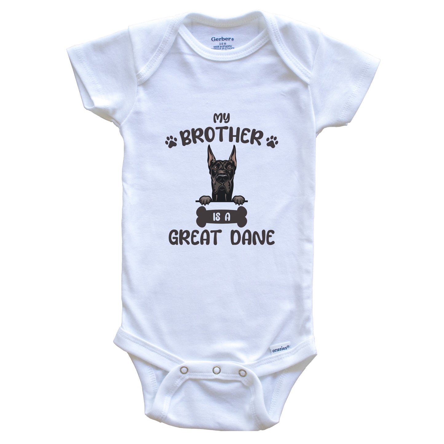 My Brother Is A Great Dane Cute Dog Breed Baby Bodysuit
