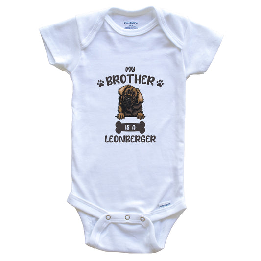 My Brother Is A Leonberger Cute Dog Breed Baby Bodysuit