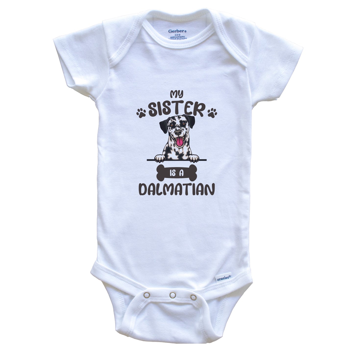 My Sister Is A Dalmatian Cute Dog Breed Baby Bodysuit