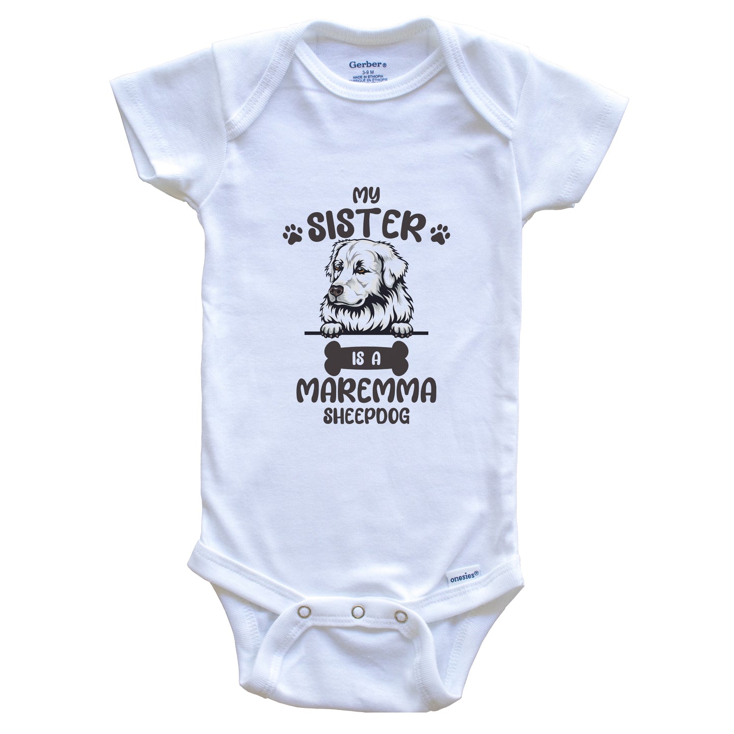 My Sister Is A Maremma Sheepdog Cute Dog Breed Baby Bodysuit
