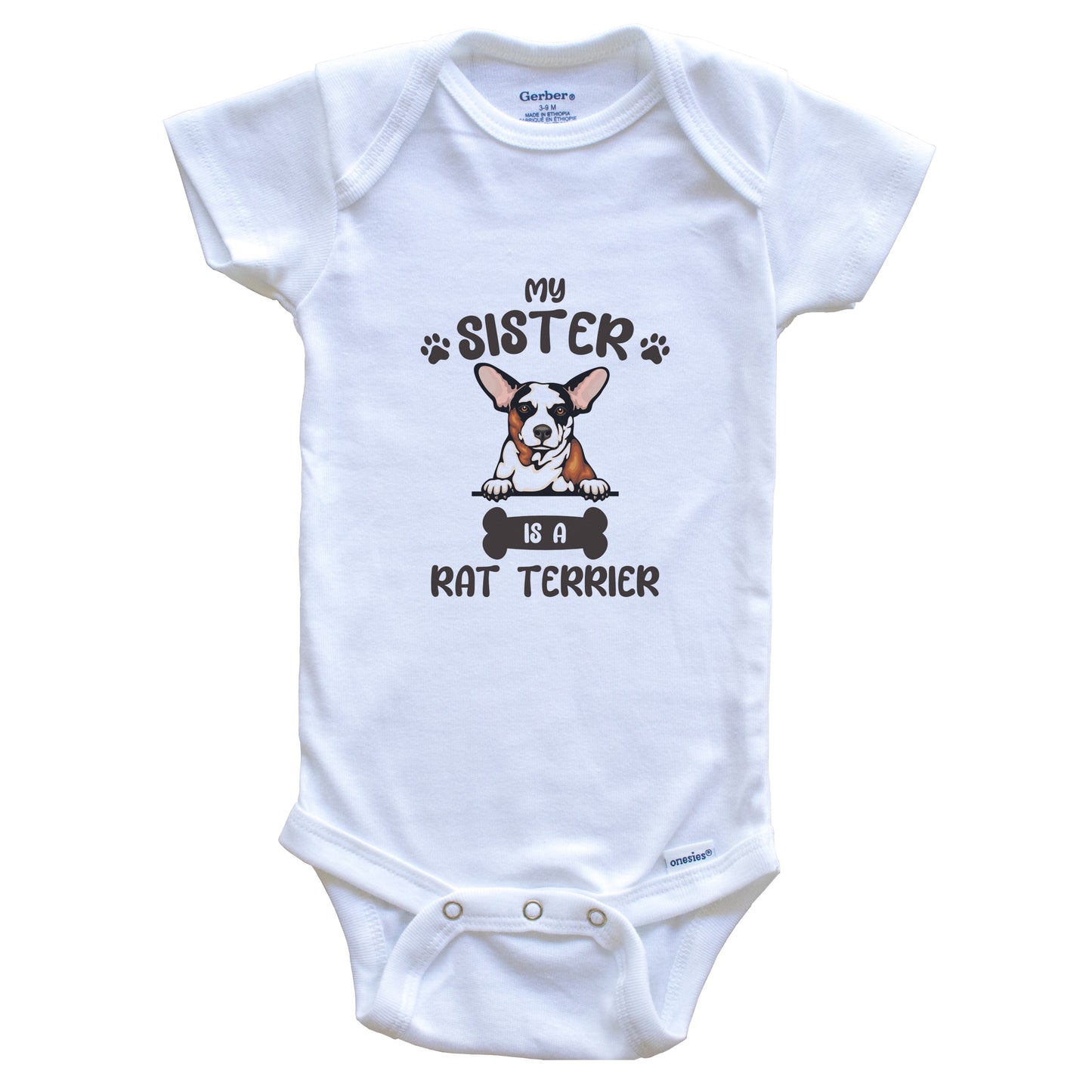 My Sister Is A Rat Terrier Cute Dog Breed Baby Bodysuit