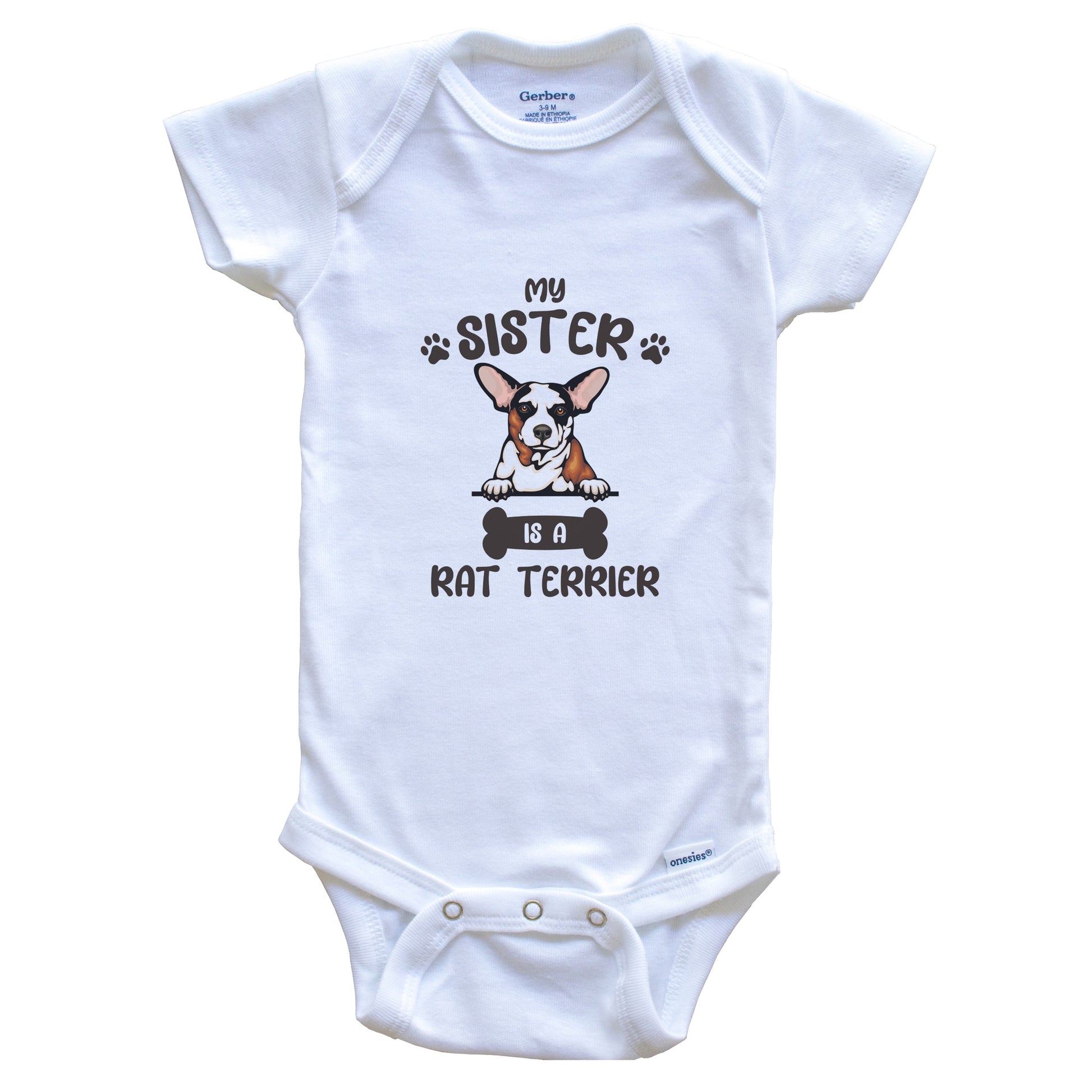 My Sister Is A Rat Terrier Cute Dog Breed Baby Bodysuit