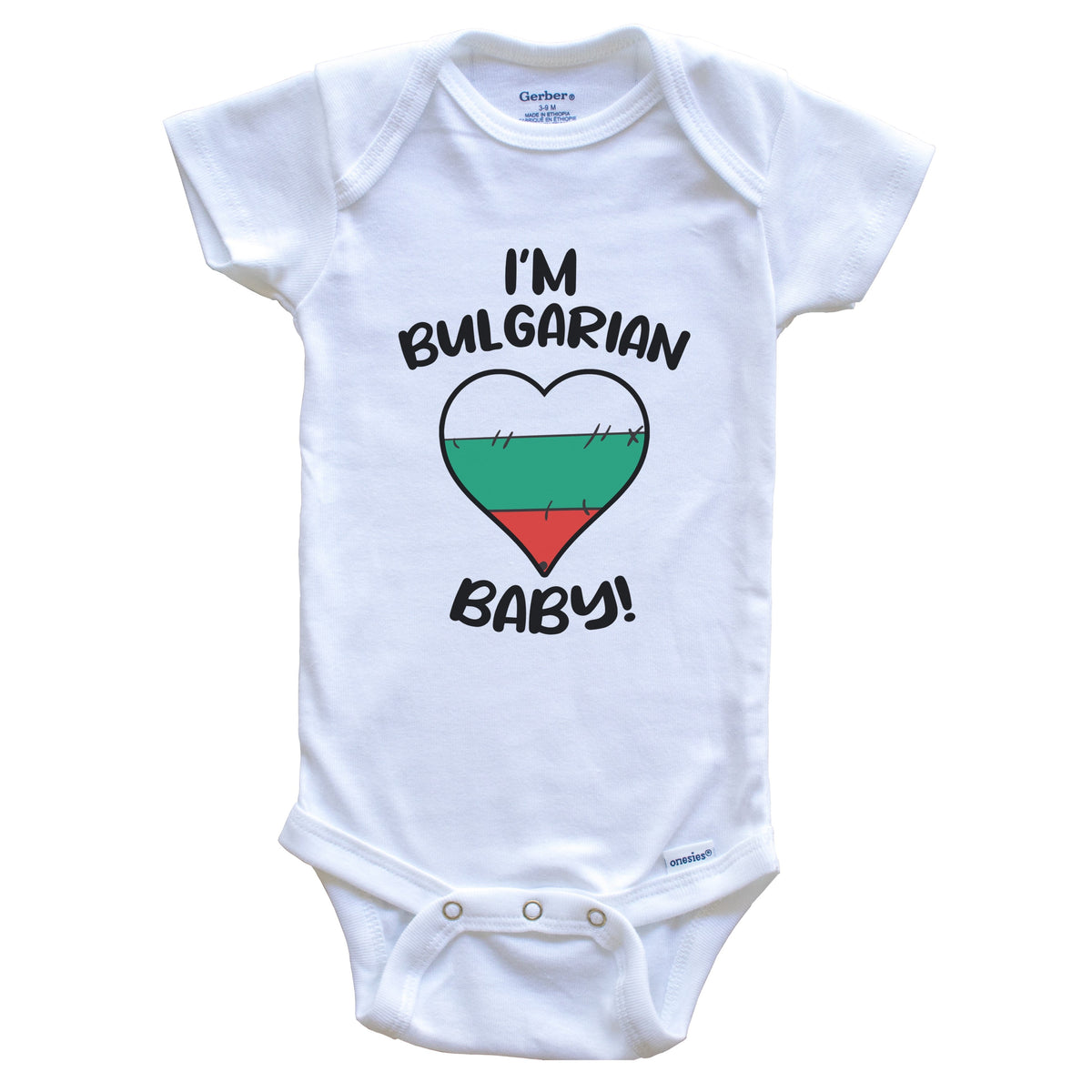 I'm Bulgarian Baby Funny Bulgaria Flag Heart Baby Bodysuit
