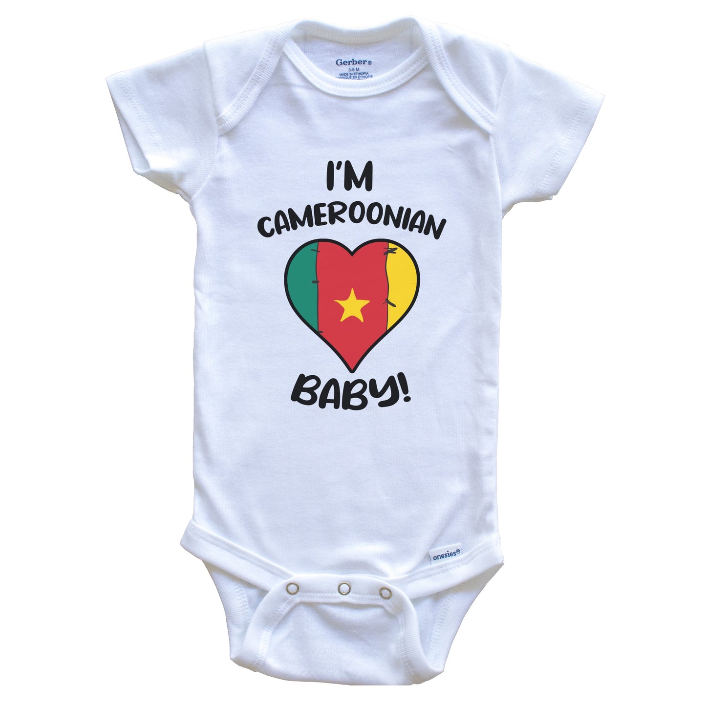 I'm Cameroonian Baby Funny Cameroon Flag Heart Baby Bodysuit