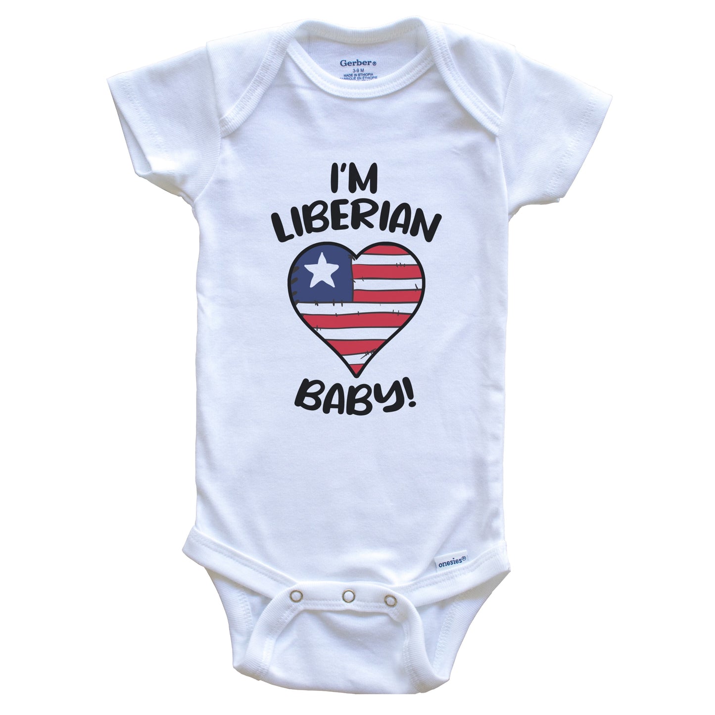 I'm Liberian Baby Funny Liberia Flag Heart Baby Bodysuit
