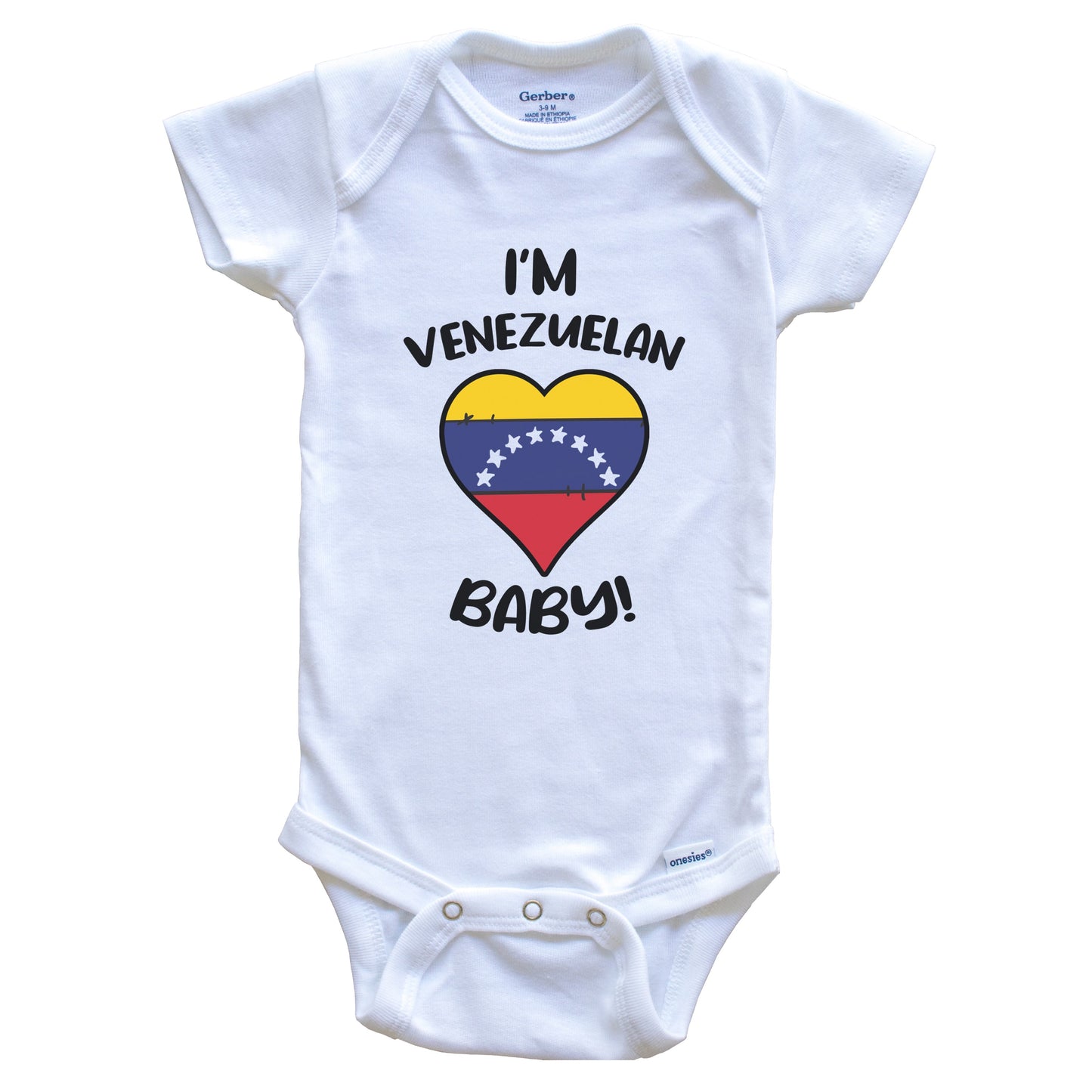 I'm Venezuelan Baby Funny Venezuela Flag Heart Baby Bodysuit