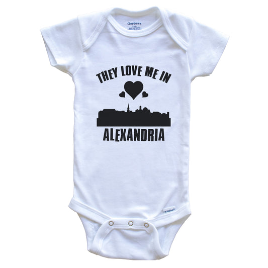 They Love Me In Alexandria Virginia Hearts Skyline One Piece Baby Bodysuit