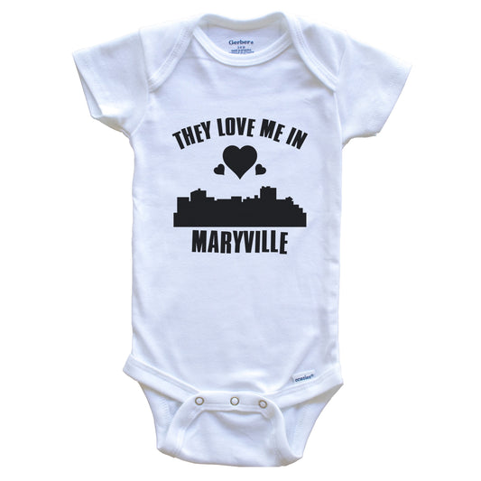 They Love Me In Maryville Tennessee Hearts Skyline One Piece Baby Bodysuit