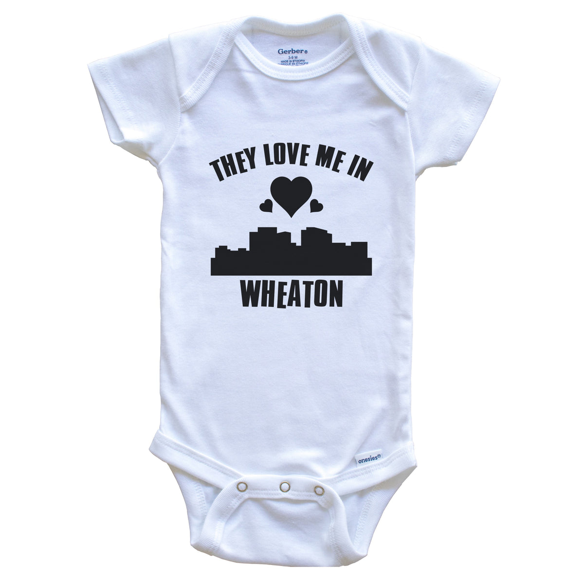 They Love Me In Wheaton Maryland Hearts Skyline One Piece Baby Bodysuit