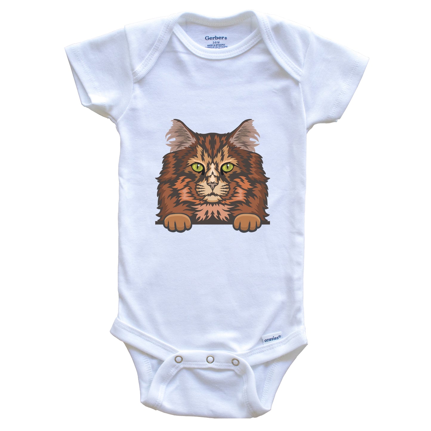 Norwegian Forest Cat Popping Up Fun Norwegian Forest Kitten Baby Bodysuit