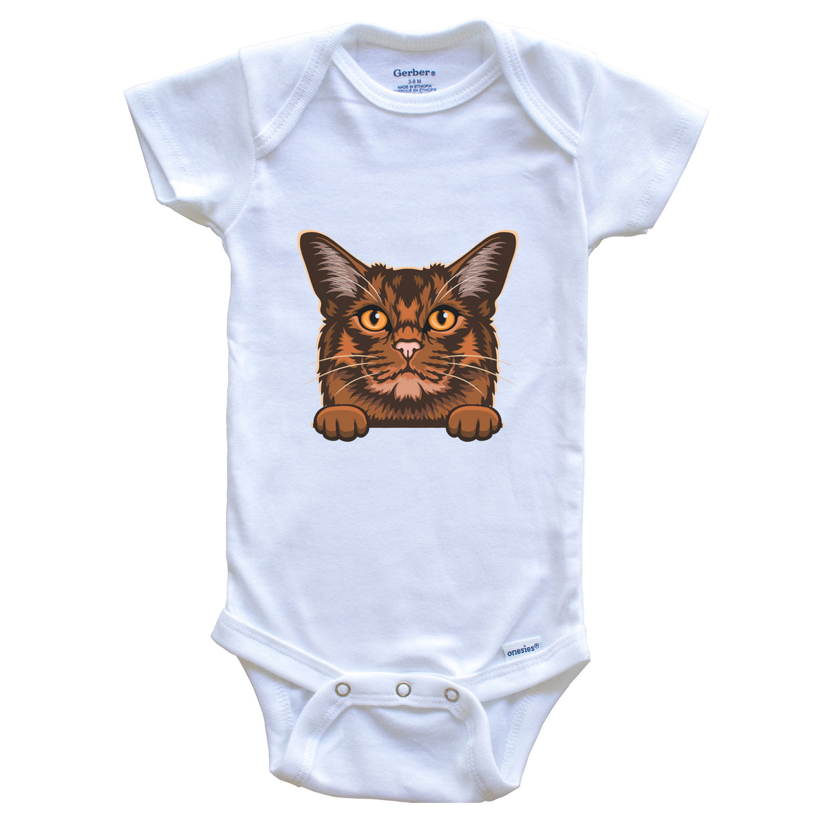 Somali Cat Popping Up Fun Somali Kitten Baby Bodysuit