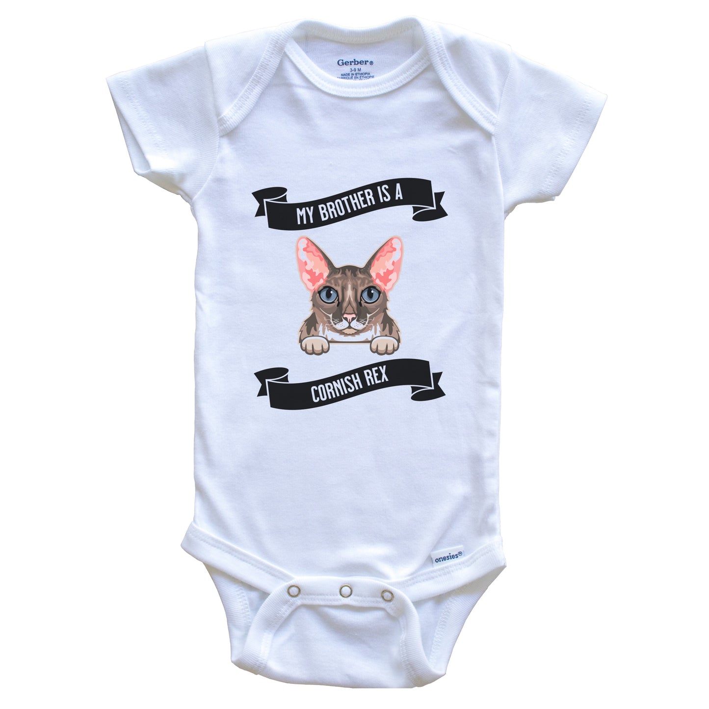 My Brother Is A Cornish Rex Cat Cute Kitten Baby Bodysuit