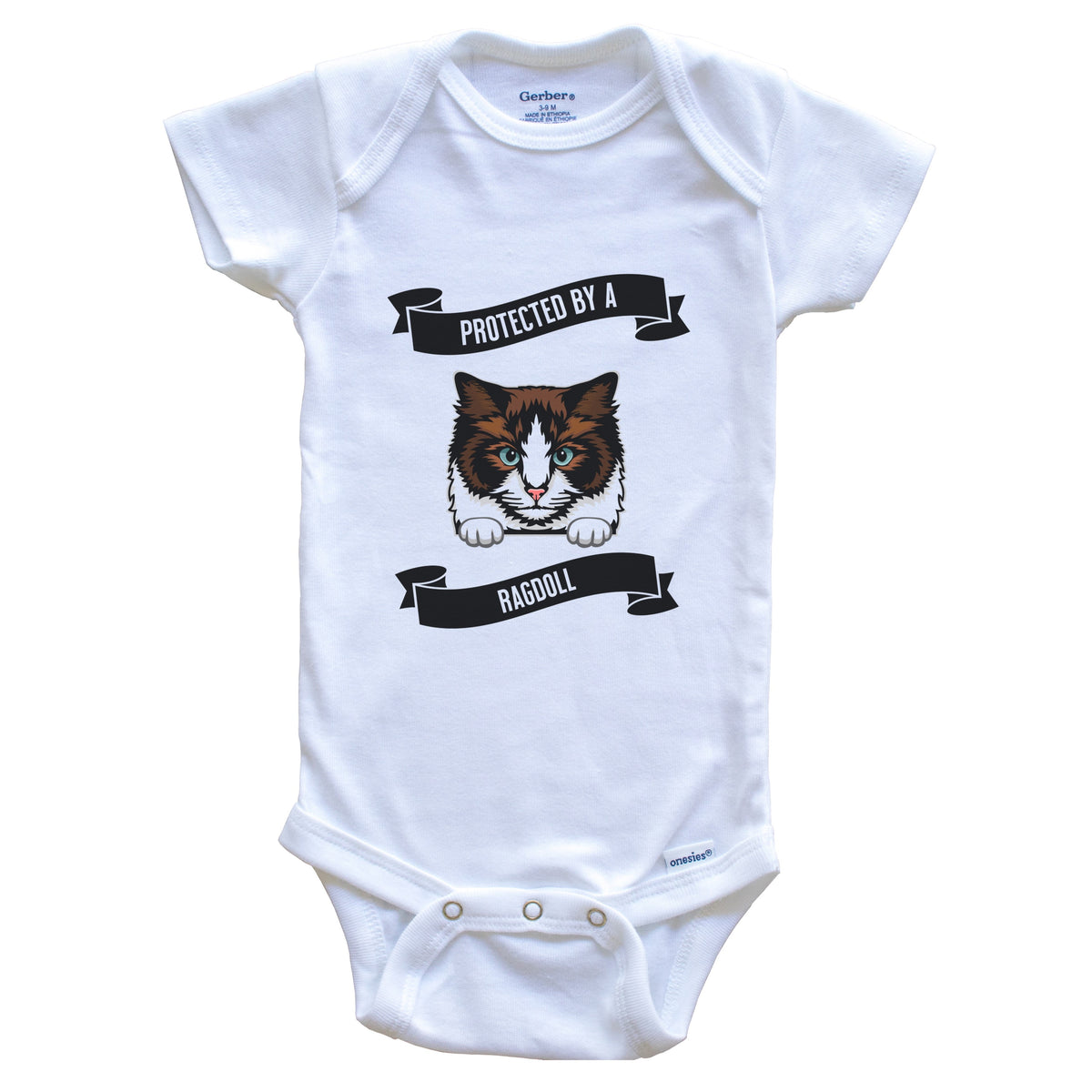 Protected By A Ragdoll Cat Cute Kitten Baby Bodysuit