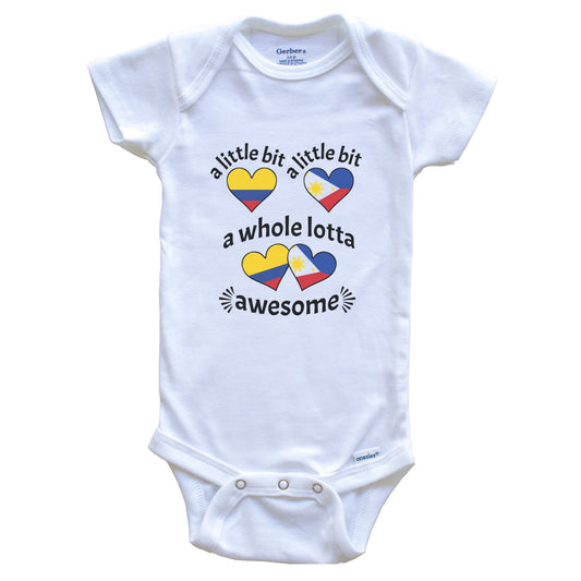 A Little Bit Colombian Filipino Colombia Philippines Heart Flags Baby Bodysuit