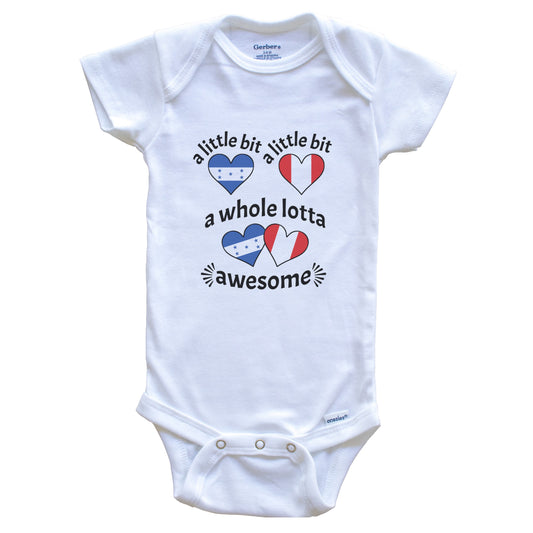 A Little Bit Honduran Peruvian Honduras Peru Heart Flags Baby Bodysuit