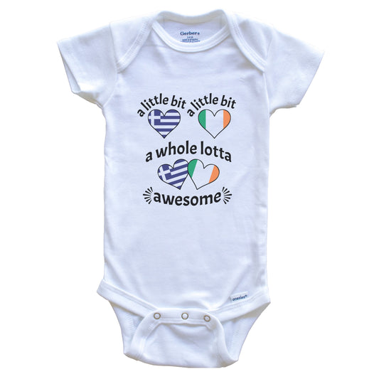 A Little Bit Greek Irish Greece Ireland Heart Flags Baby Bodysuit