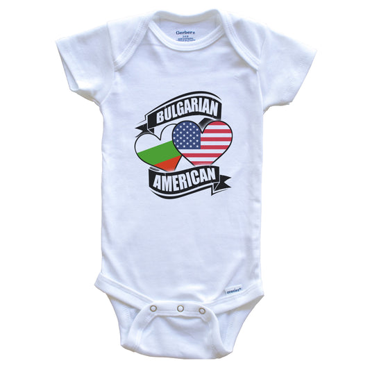Bulgarian American Hearts USA Bulgaria Flags Baby Bodysuit