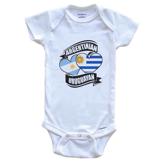 Argentinian Uruguayan Hearts Argentina Uruguay Flags Baby Bodysuit