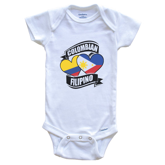 Colombian Filipino Hearts Colombia Philippines Flags Baby Bodysuit