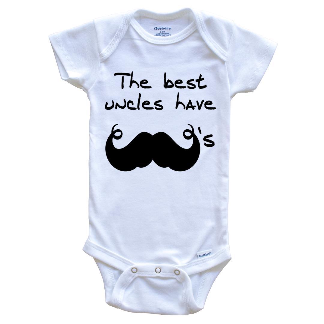 The Best Uncles Have Mustaches Funny Baby Onesie for Niece or Nephew