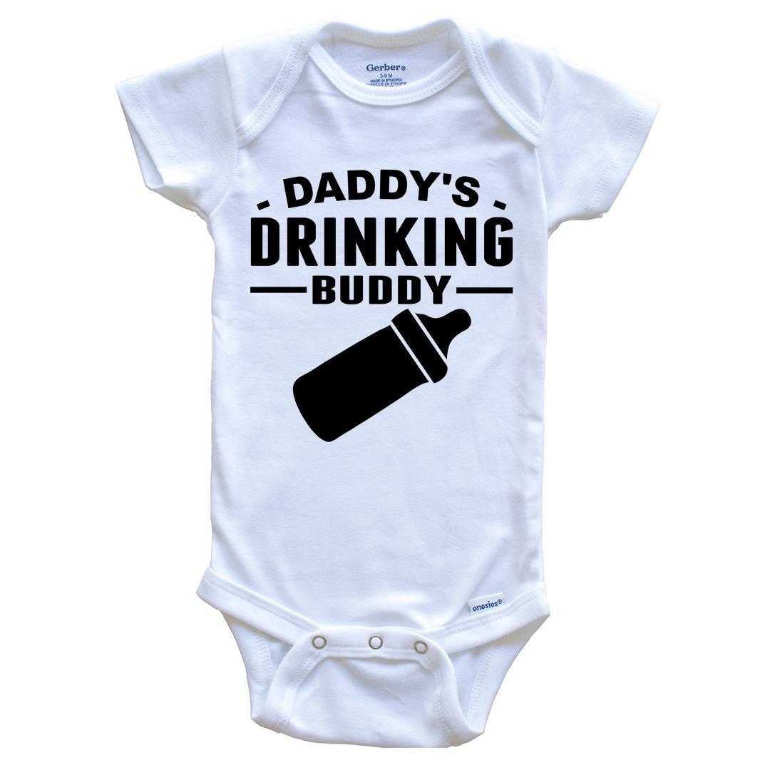 Daddy's Drinking Buddy Cute Baby Onesie - Funny Baby Bodysuit