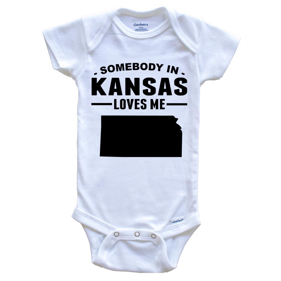 Somebody In Kansas Loves Me Baby Onesie - Kansas Baby Bodysuit