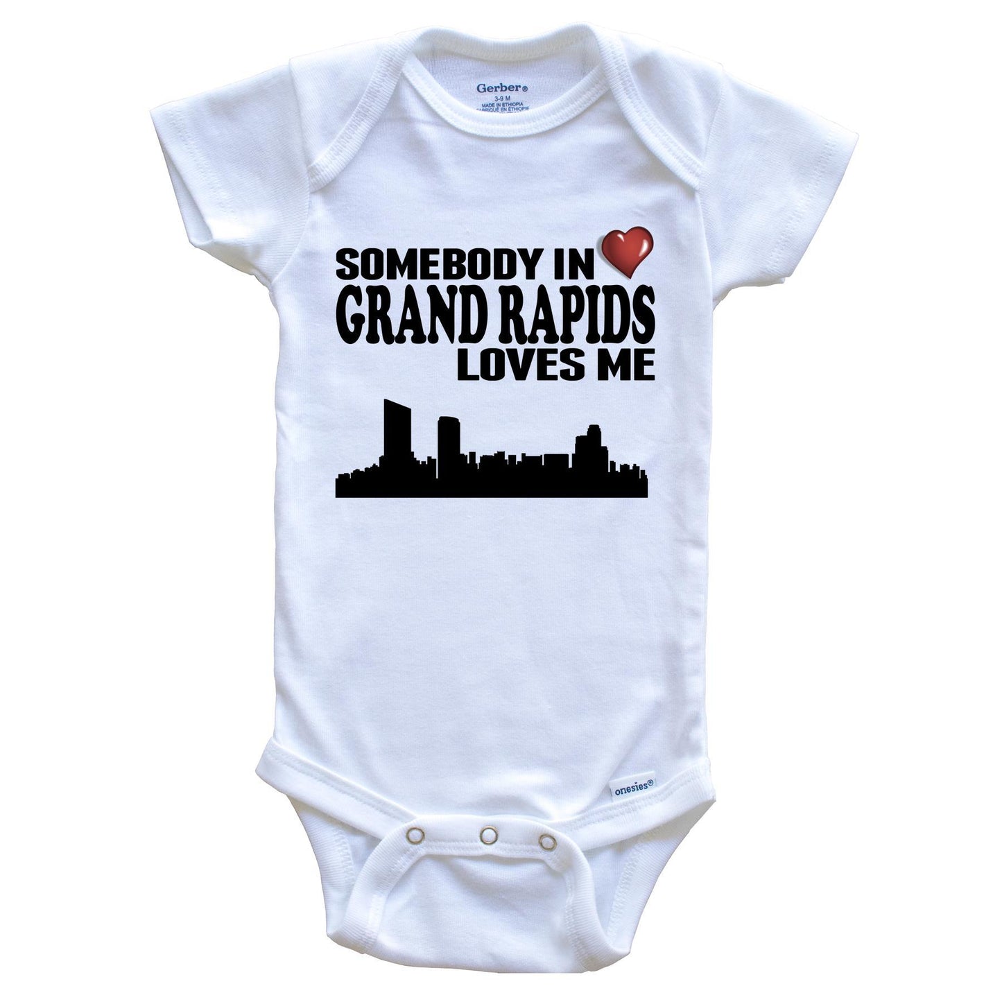 Somebody In Grand Rapids Loves Me Baby Onesie