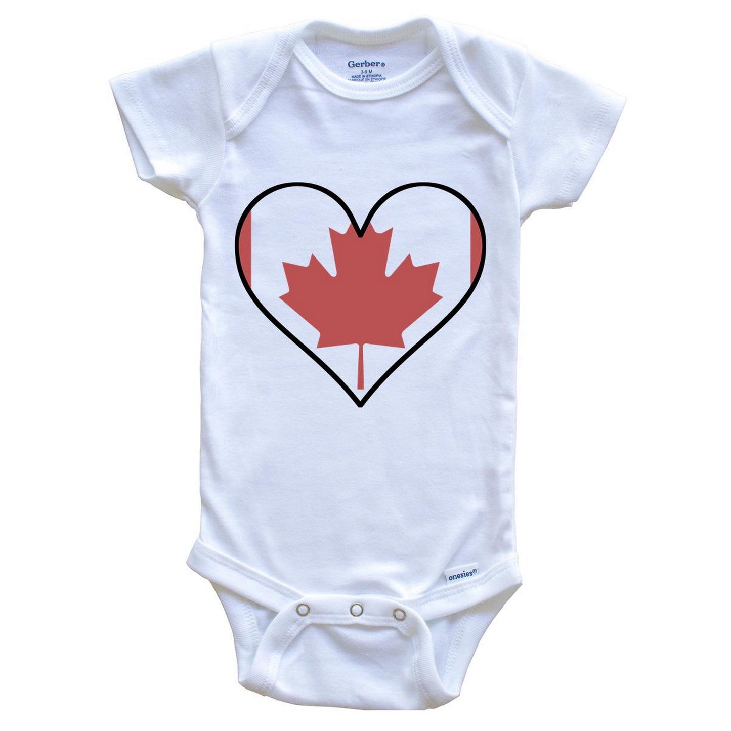 Canadian Flag Onesie - Cute Canadian Flag Heart - Canada Baby Bodysuit