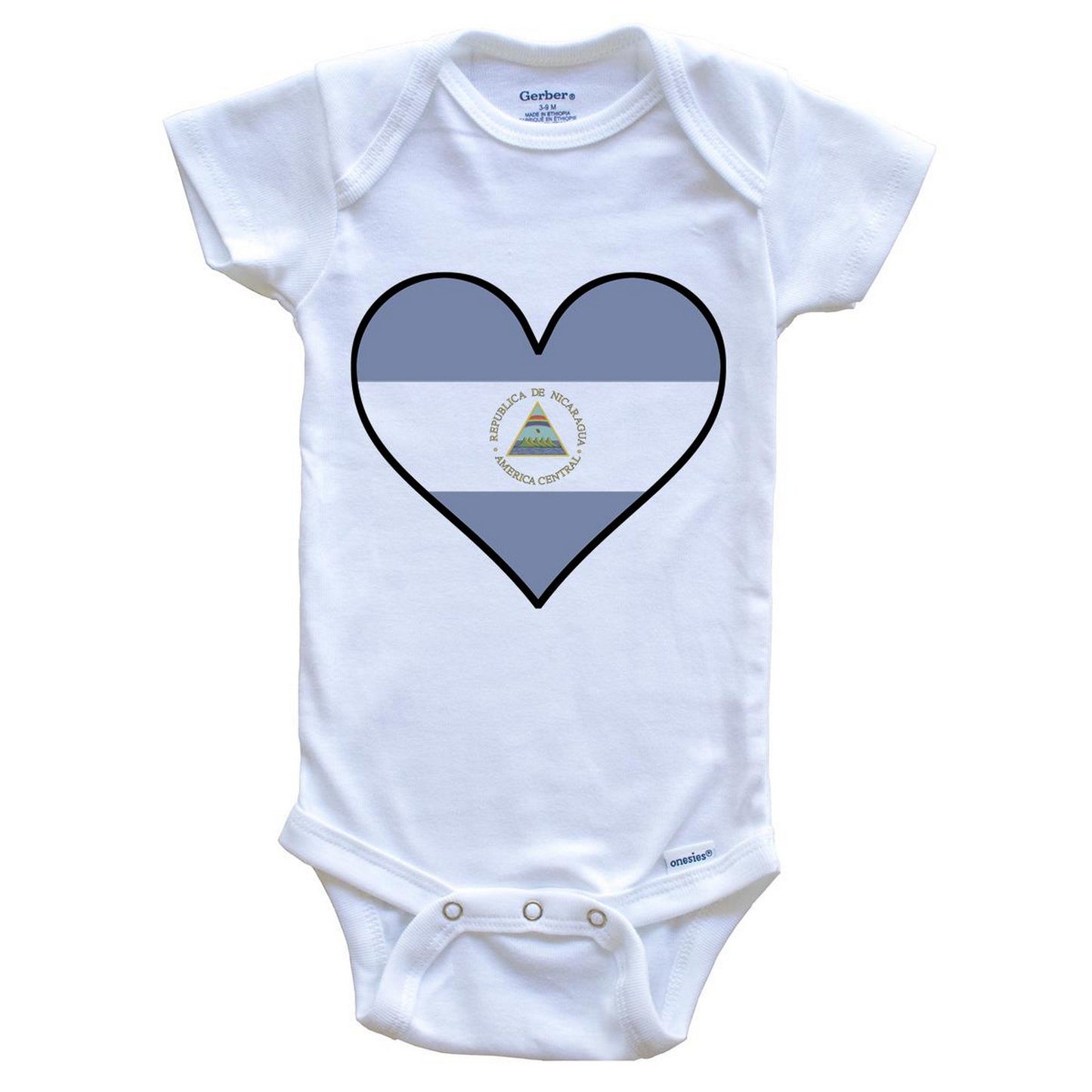 Nicaraguan Flag Onesie - Cute Nicaraguan Flag Heart - Nicaragua Baby Bodysuit