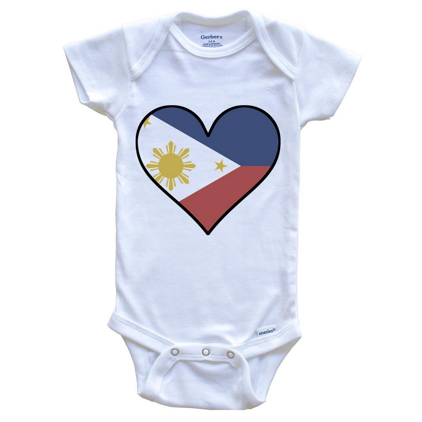 Filipino Flag Onesie - Cute Filipino Flag Heart - Philippines Baby Bodysuit
