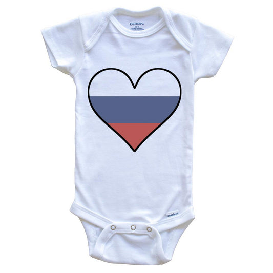 Russian Flag Onesie - Cute Russian Flag Heart - Russia Baby Bodysuit