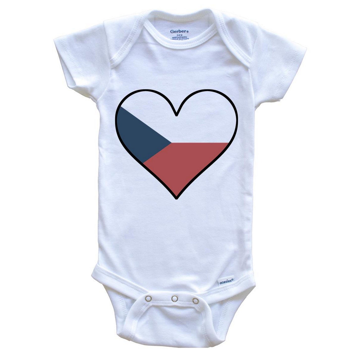 Czech Flag Onesie - Cute Czech Flag Heart - Czech Republic Baby Bodysuit