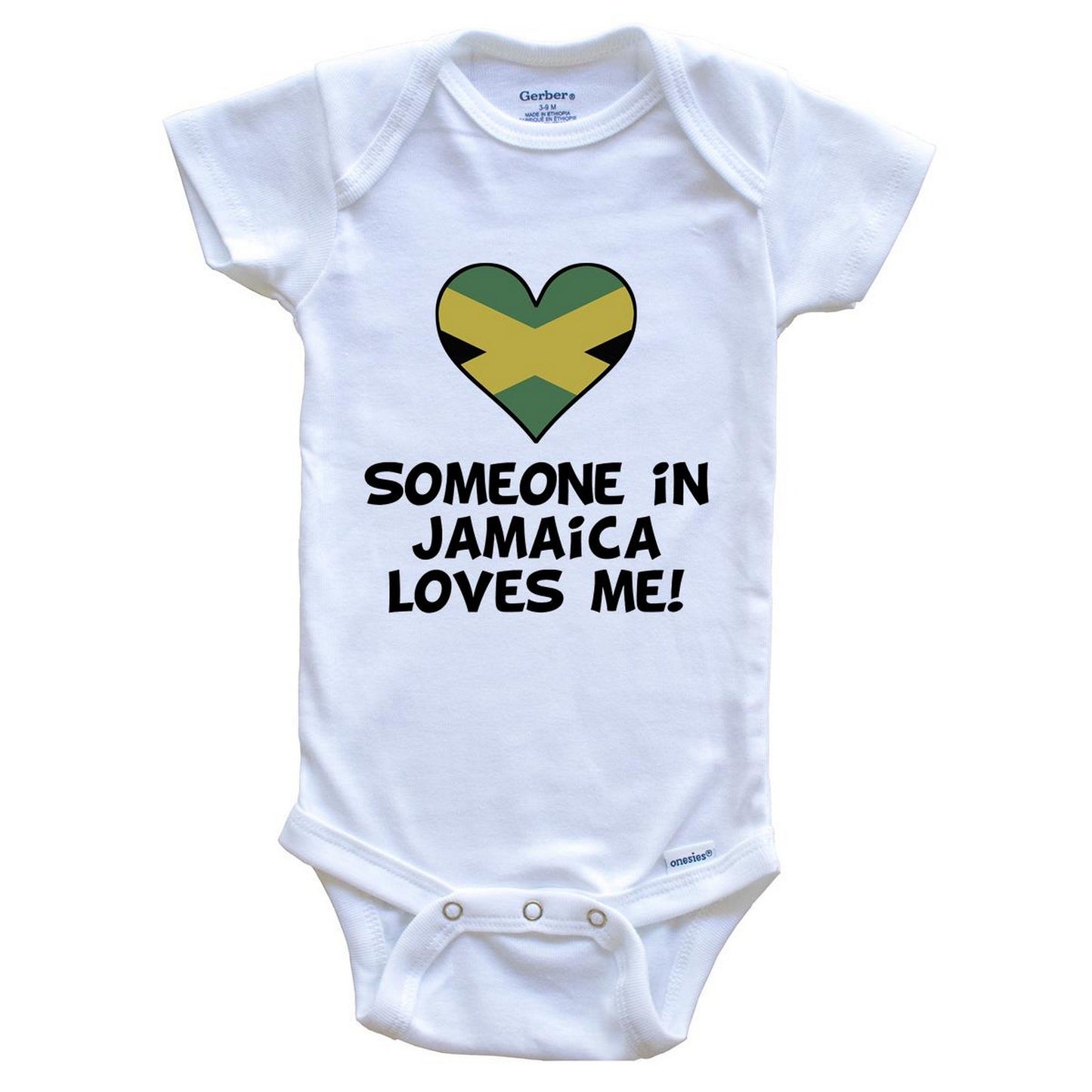 Someone In Jamaica Loves Me Jamaican Flag Heart Baby Onesie