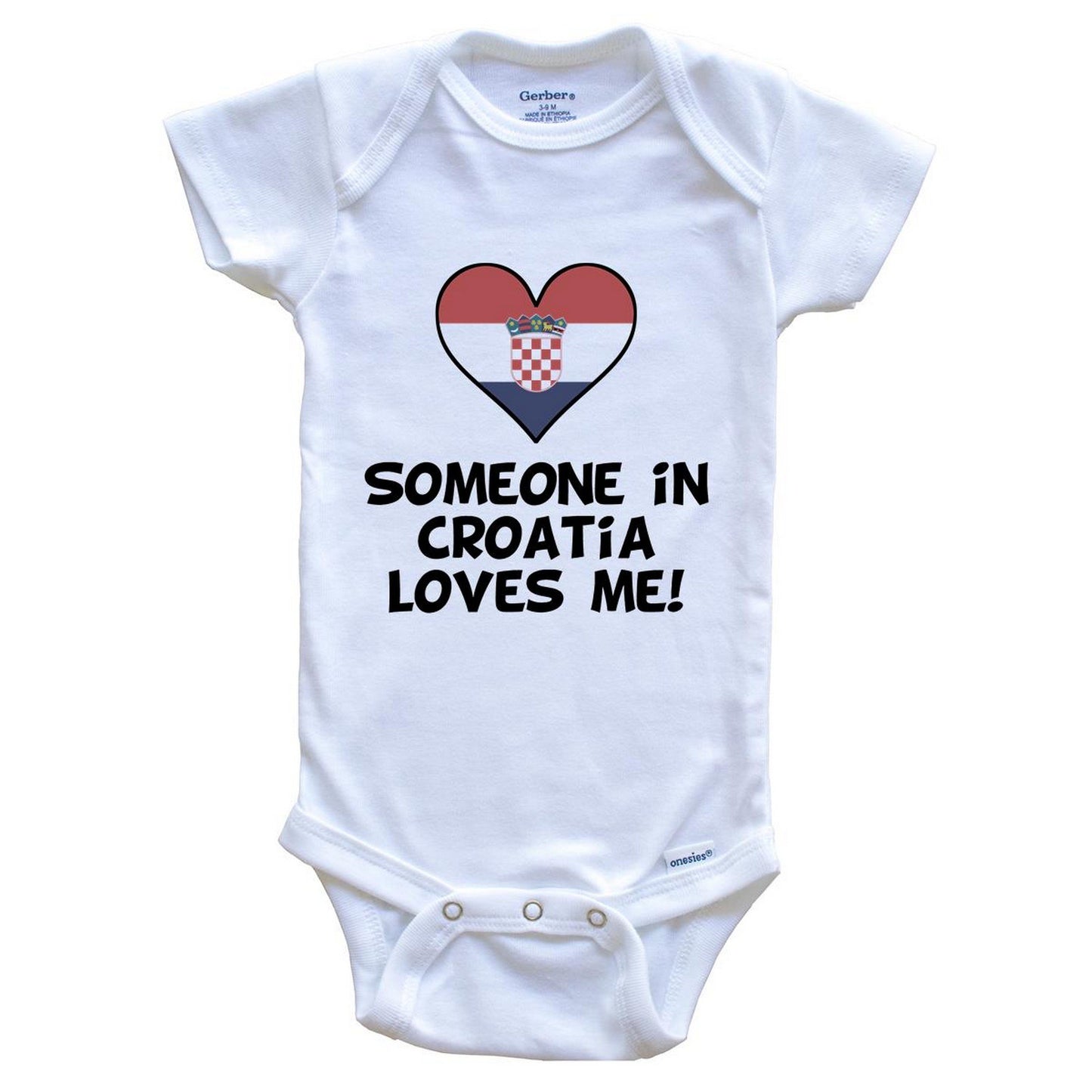 Someone In Croatia Loves Me Croatian Flag Heart Baby Onesie