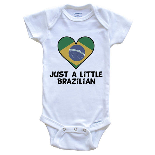 Just A Little Brazilian Onesie - Funny Brazil Flag Baby Bodysuit
