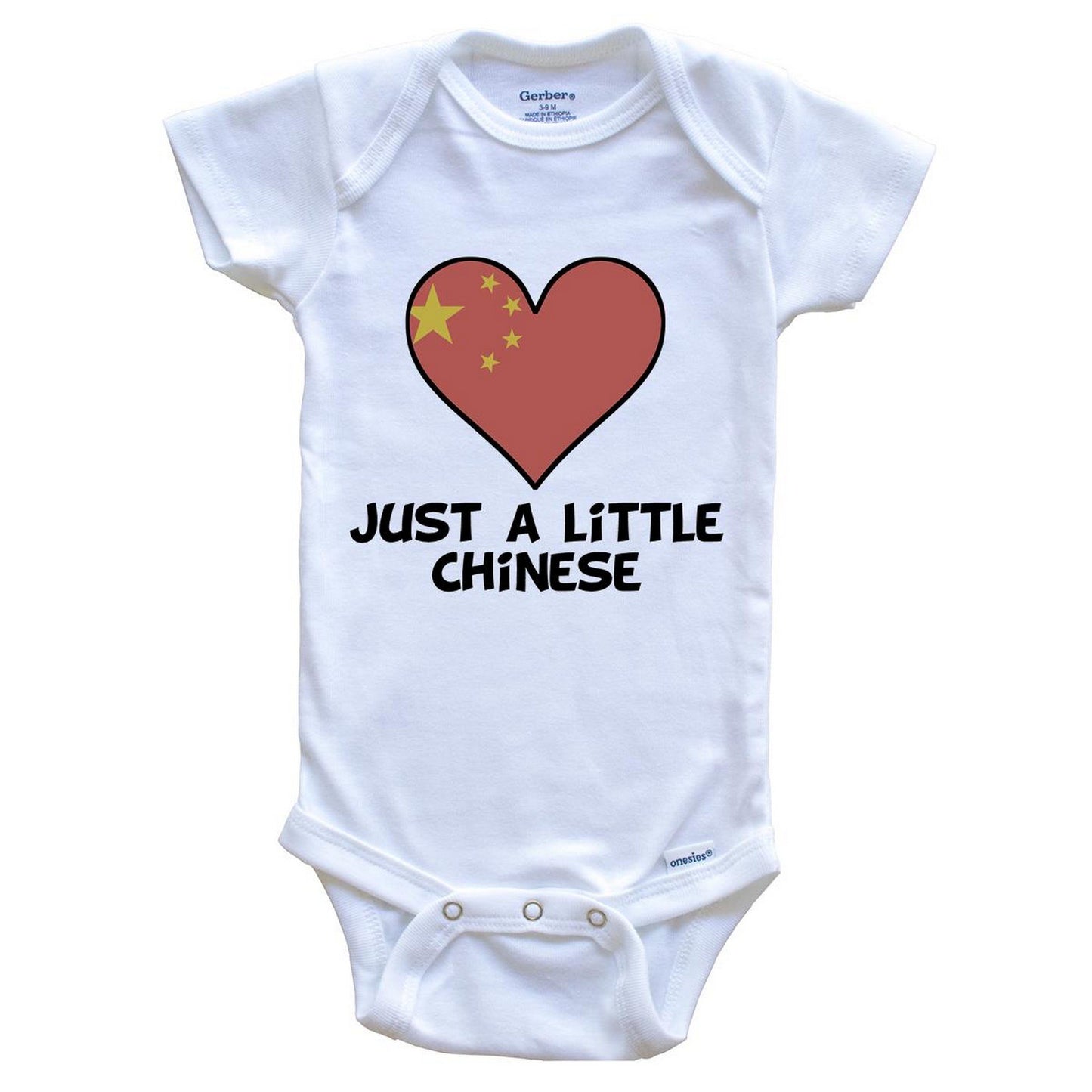 Just A Little Chinese Onesie - Funny China Flag Baby Bodysuit