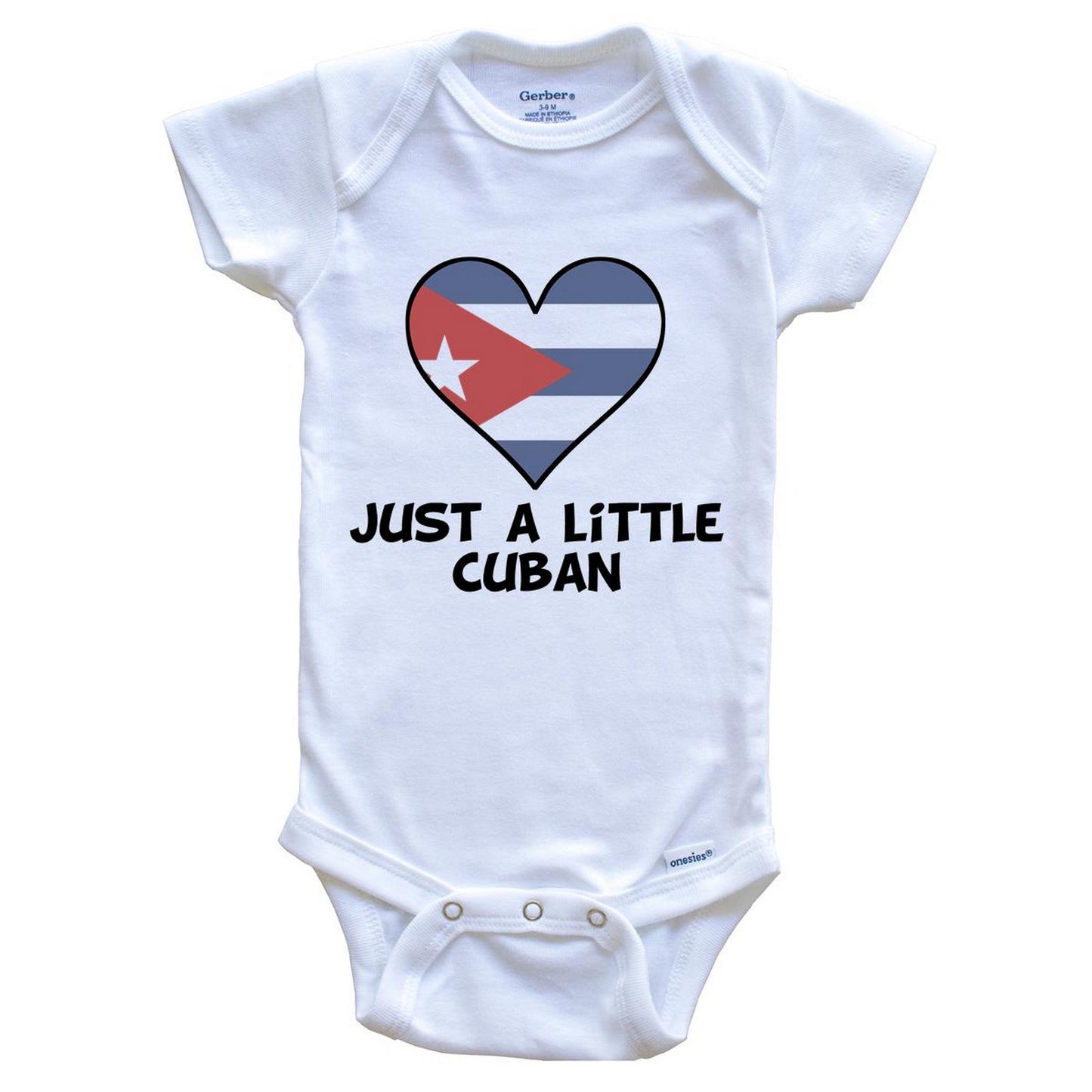 Just A Little Cuban Onesie - Funny Cuba Flag Baby Bodysuit